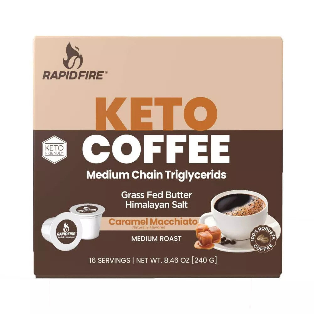Rapid Fire Coffee Caramel Macchiato Light Roast Coffee Pods, 16 Ea